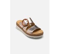 Remonte Dorndorf Pantolette Damen Gr. 37 Leder Metallic Keilabsatz kupferfarben Zierschnalle