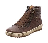 Schnürboots REMONTE, Damen, Gr. 43, braun (dunkelbraun), Leder, Lederimitat, sportlich, Schuhe, Plateau, Schnürstiefelette, Boots in Crash-Optik, Topseller (63627555-43) dunkelbraun