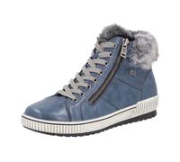 Winterboots REMONTE, Damen, Gr. 37, blau (blau, grau), Leder, Textil, Schuhe Winterboots, Plateau, Outdoorschuh Schnürboots mit wasserabweisender TEX-Membran (43669619-37) blau, grau
