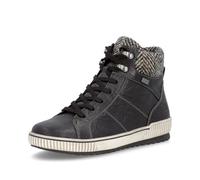 Winterboots REMONTE, Damen, Gr. 40, schwarz (schwarz, weiß), Leder, Textil, Schuhe Winterboots, Schnürboots mit wasserabweisender TEX-Membrane, Used-Optik (89663348-40) schwarz, weiß