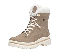 Winterboots REMONTE "FIBER-GRIP", Damen, Gr. 41, camelfarben, offwite, Nubukleder, Lederimitat, Textil, casual, Schuhe, Schnürstiefelette, Profilsohle, mit Schurwollfutter und TEX (90349869-41) camelf