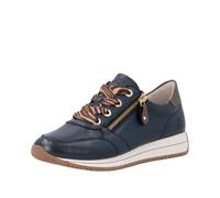 Keilsneaker REMONTE, Damen, Gr. 39, blau kombiniert, Leder, Schuhe, Freizeitschuh, Halbschuh, Schnürschuh mit Außenreißverschluss (19484615-39) blau kombiniert
