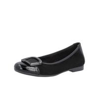 Ballerina REMONTE, Damen, Gr. 41, schwarz, Lacklederimitat, Veloursleder, Schuhe Ballerina, Ballerina, Businessschuh, Festtagsschuh mit Lackspitze (69024563-41) schwarz
