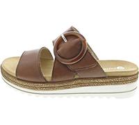 Pantolette REMONTE, Damen, Gr. 39, braun, Leder, unifarben, Schuhe, Keilabsatz, Sommerschuh, Schlappen mit Zierschnalle (98357852-39) braun