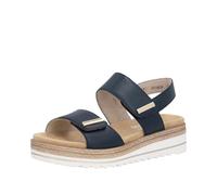 Keilsandalette REMONTE, Damen, Gr. 38, blau (nachtblau), Leder, unifarben, Schuhe, Riemchensandale, Bequemschuh mit Schmuckelementen (51492553-38) nachtblau