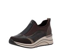 Slip-On Sneaker REMONTE, Damen, Gr. 45, braun, metallic, Lederimitat, Textil, Schuhe, Freizeitschuh, Halbschuh, Schlupfschuh mit Front-Reißverschluss (66253116-45) braun, metallic