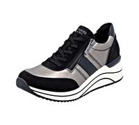 Sneaker REMONTE "Remonte Sneaker Lederimitat", Damen, Gr. 41, schwarz (schwarz, silber), Lederimitat, Schuhe Sneaker (39419914-41) schwarz, silber