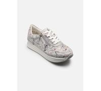 Plateausneaker REMONTE, Damen, Gr. 39, hellgrau multicolor, Veloursleder, geblümt, metallic, Schuhe Plateausneaker, Freizeitschuh, Halbschuh, Schnürer mit Wechselfußbett (58266311-39) hellgrau multico
