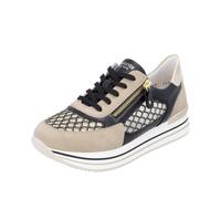 Remonte Damen Sneaker D1329 – Low-Top, lose Einlage, schwarz Kombi, Gr. 39 EU