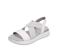 Riemchensandale REMONTE, Damen, Gr. 42, blau (weiß, hellblau), Leder, sportlich, Schuhe, Sommerschuh, Sandalette, Keilabsatz, mit praktischem Gummizug (43363606-42) weiß, hellblau