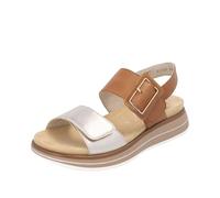 Remonte Keilsandalette D1J53-22 Damen Leder metallic Riemchensandale Softfußbett Braun/Gold Gr. 38