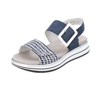 Remonte Keilsandalette ELLE-Collection Damen Lederimitat/Textil Klettverschluss 37 blau/weiß