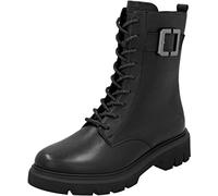 Schnürboots REMONTE, Damen, Gr. 42, schwarz, Leder, unifarben, Basic, Schuhe, Stiefelette, Boots, Profilsohle, Blockabsatz mit Zierschnalle (45378118-42) schwarz