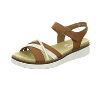 Riemchensandale REMONTE Gr. 42, braun (braun, goldfarben) Damen Schuhe Sandalen mit herausnehmbarer Softeinlage (10955220-42)