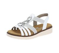 Remonte Damen D2073 Sandale, Weiss/Weiss-Silber / 80, 37 EU