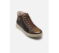Sneakerboots REMONTE, Damen, Gr. 43, metallic, leo, braun, Leder, Lederimitat, Schuhe Sneakerboots, Schnürboots, Stiefelette mit seitlichem Reißverschluss (45775113-43) metallic, leo, braun