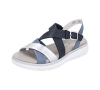 Remonte Damen Riemchensandalen D2K53 – lose Einlage, flach – Blau Kombi Gr. 41