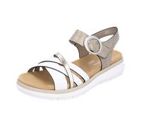 Remonte Damen Riemchensandalen D2K55, Frauen Sandalen,lose Einlage,Sommerschuhe,Freizeitschuhe,offene Schuhe,Strandschuhe,bequem,metallic (90),36 EU