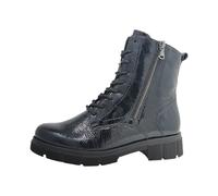 Schnürstiefelette REMONTE, Damen, Gr. 40, schwarz, Lacklederimitat, glänzend, modisch, Schuhe, Schnürboots, Stiefelette, Profilsohle, mit Glitzer-Schnürsenkel (40984366-40) schwarz