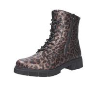 Schnürstiefelette REMONTE, Damen, Gr. 42, braun (leo antik), Lederimitat, metallic, Schuhe Schnürstiefelette, Schnürboots, Stiefelette, Profilsohle, mit Glitzer-Schnürsenkel (98902225-42) leo antik