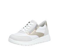 Keilsneaker REMONTE, Damen, Gr. 41, weiß, goldfarben, Lederimitat, Schuhe, Schnürschuh, Halbschuh, Casual-Sneaker mit seitlichem Reißverschluss (72354235-41) weiß, goldfarben