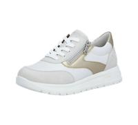 Keilsneaker REMONTE, Damen, Gr. 45, weiß, goldfarben, Lederimitat, Schuhe, Schnürschuh, Halbschuh, Casual-Sneaker mit seitlichem Reißverschluss (72354235-45) weiß, goldfarben