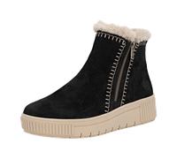 Plateaustiefelette REMONTE "Remonte Stiefelette Leder", Damen, Gr. 41, schwarz, beige, Leder, Schuhe (87120545-41) schwarz, beige