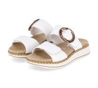 Pantolette REMONTE, Damen, Gr. 41, sanftes weiß, Leder, unifarben, Schuhe Pantolette, Sommerschuh, Hausschuh mit praktischen Klettverschlüssen (63395462-41) sanftes weiß