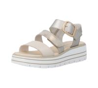 Keilsandalette REMONTE "Remonte Sandalen Leder", Damen, Gr. 38, beige, gold, Leder, Schuhe (24850009-38) beige, gold