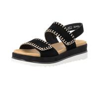 Keilsandalette REMONTE "Remonte Sandalen Leder", Damen, Gr. 38, schwarz, Leder, Schuhe (54124016-38) schwarz
