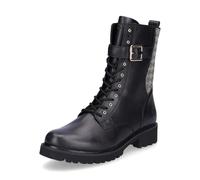 Schnürstiefelette REMONTE, Damen, Gr. 43, gold (schwarz, goldfarben), Leder, Lederimitat, Elastischer Einsatz, modisch, Schuhe, Schnürboots, Profilsohle, Blockabsatz, mit Innenreißverschluss (96745814