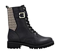 Schnürstiefelette REMONTE, Damen, Gr. 36, gold (schwarz, goldfarben), Leder, Lederimitat, Elastischer Einsatz, modisch, Schuhe, Schnürboots, Profilsohle, Blockabsatz, mit Innenreißverschluss (96745814