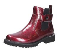 Chelseaboots REMONTE, Damen, Gr. 38, rot (dunkelrot), Lacklederimitat, Elastischer Einsatz, glänzend, modisch, Schuhe, Blockabsatz, Boots, Stiefelette mit praktischem Innen-Reißverschluss (23229160-38