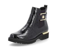 Chelseaboots REMONTE, Damen, Gr. 42, schwarz, Elastischer Einsatz, Lacklederimitat, glänzend, Schuhe Chelseaboots, Blockabsatz, Boots, Stiefelette mit praktischem Innen-Reißverschluss (78165953-42) sc