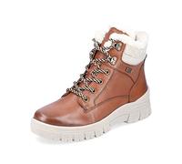 Remonte Damen Combat Boots D0E71, Frauen Stiefeletten,lose Einlage,wasserabweisend,remonteTEX,Winterstiefel,Winterschuhe,warm,braun Kombi (24),41 EU