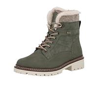 Winterstiefelette REMONTE "Elisabeth Hurley-Collection", Damen, Gr. 38, grün (khaki, beige), Nubukleder, Filz, Textil, casual, Schuhe, Schnürboots mit wasserabweisender TEX-Membran und Fiber Grip (634