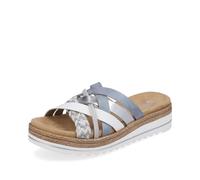 Remonte Damen D0Q50, Frauen Slipper,lose Einlage,Mules,Gartenschuhe,Sommerschuhe,sommerclogs,Pantoletten,Slip on,Freizeitschuhe,blau Kombi (12),39 EU