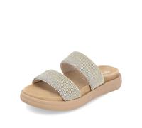 Pantolette REMONTE, Damen, Gr. 41, beige (creme), Textil, modisch, Schuhe, Plateau, Sommerschuh, Schlappen mit funkelenden Strasssteinen (66295153-41) creme