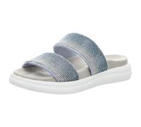 Pantolette REMONTE, Damen, Gr. 38, blau (graublau), Textil, modisch, Schuhe, Plateau, Sommerschuh, Schlappen mit funkelenden Strasssteinen (47015341-38) graublau