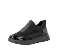 Plateausneaker REMONTE, Damen, Gr. 38, schwarz, Textil, Lederimitat, Lacklederimitat, unifarben mit Farbeinsatz, sportlich, Schuhe, Halbschuh, Casual-Sneaker mit Lackdetails (27304167-38) schwarz
