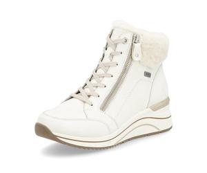 Remonte Damen High-Top Sneaker D0T77, Frauen Halbschuhe,lose Einlage,wasserabweisend,remonteTEX,schnürstiefeletten,mid Cut,Turnschuhe,Weiss (80),42 EU
