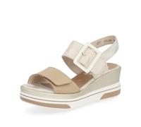 Remonte Damen Keilsandalen D1P50, Frauen Sandalen,Strandschuhe,Keilsandaletten,Keilabsatz,Wedge-Heel,hoch,Sommerschuhe,metallic (90),39 EU