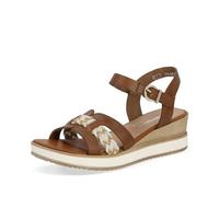 Remonte Damen Keilsandalen D6461, Frauen Sandalen,sommerschuhe,freizeitschuhe,offene schuhe,strandschuhe,keilsandaletten,hoch,braun kombi (24),40 EU