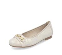 Remonte Damen Klassische Ballerinas D0K10, Frauen Flats,lose Einlage,Ballet-Flats,flach,Ausgehschuhe,Abendschuhe,Slip-ons,sportlich,Gold (90),38 EU