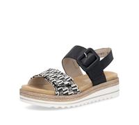Plateausandale REMONTE, Damen, Gr. 38, schwarz, creme, Schuhe, Sandalette, Sommerschuh, Keilabsatz, mit Lite´n Soft-Ausstattung (94038402-38) schwarz, creme