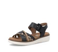 Remonte Damen Sandalen D2043 – klassisch, lose Einlage, offen – Schwarz Kombi (03) Gr. 38