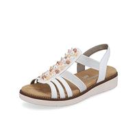 Remonte Damen Klassische Sandalen D2047, Frauen Sandalen,lose Einlage,Sommerschuhe,Freizeitschuhe,offene,Schuhe,Weiss Kombi,42 EU / 8 UK