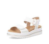 Remonte Plateausandalette D3P53 Damen Leder sanftes Weiß Gr. 38 mit Klettverschluss