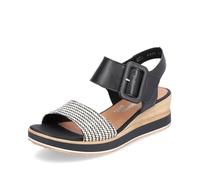Remonte Damen Klassische Sandalen D6453, Frauen Sandalen,Sommerschuhe,Freizeitschuhe,offene Schuhe,Strandschuhe,schwarz Kombi (01),38 EU