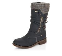 Remonte Damen Klassische Stiefel D8070, Frauen Stiefel,lose Einlage,wasserabweisend,remonteTEX,langschaftstiefel,Boots,schwarz Kombi (01),41 EU